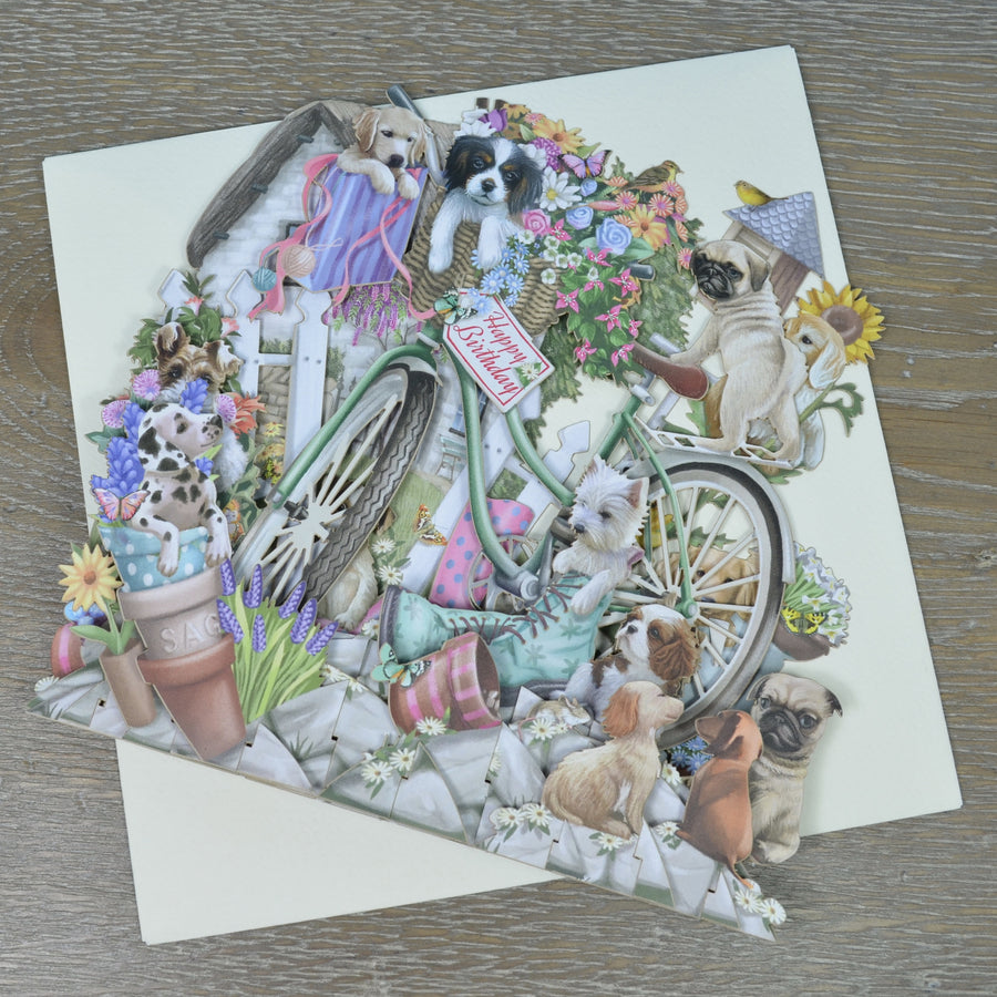 "Happy Birthday" Puppies - Top of the World Pop Up Greetings Card