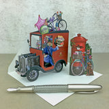 Birthday Postman and the Dog came too - 3D Pop Up Greetings Card