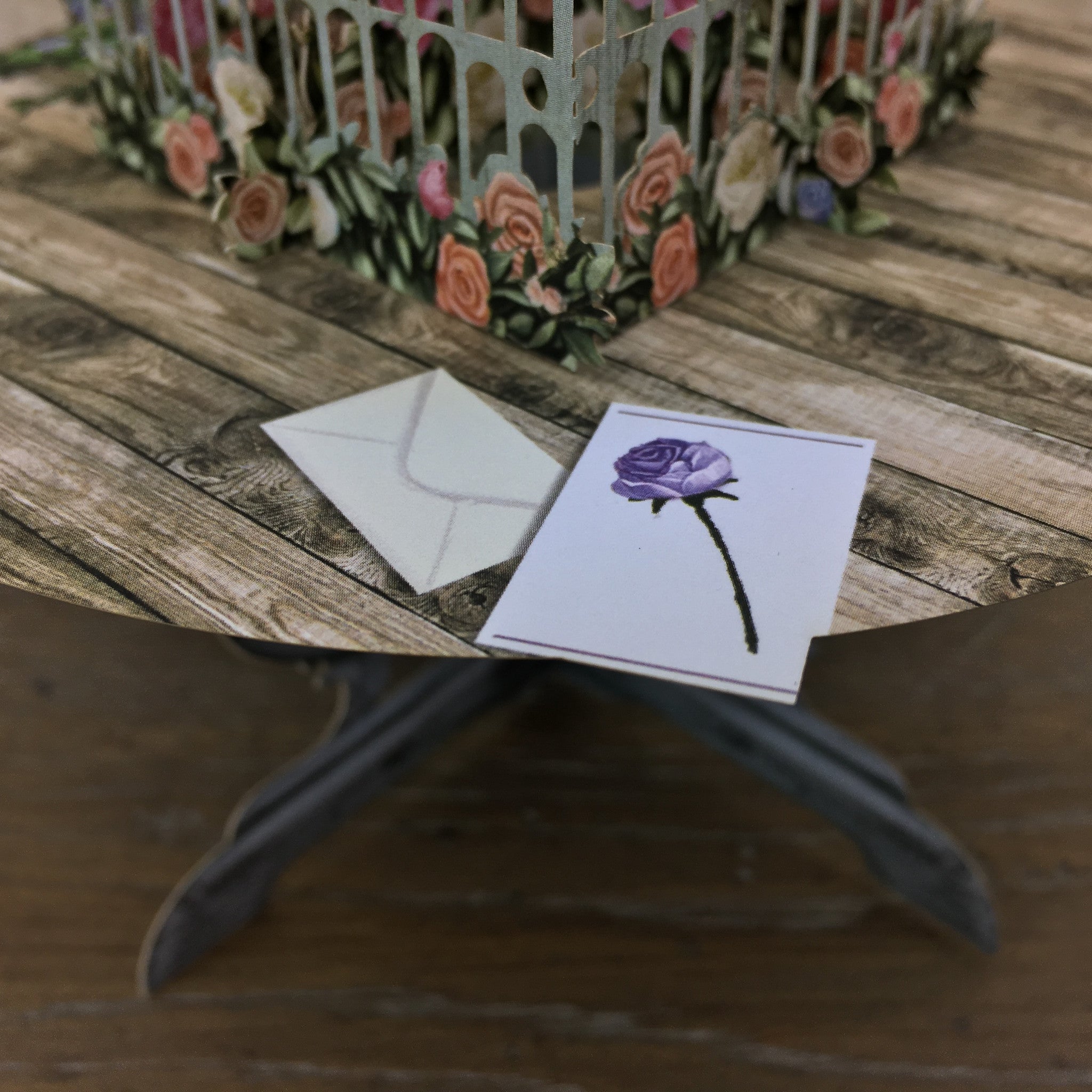 Roses on the Table - 3D Pop Up Greetings Card