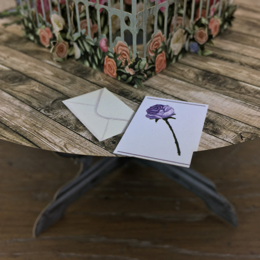 Roses on the Table - 3D Pop Up Greetings Card