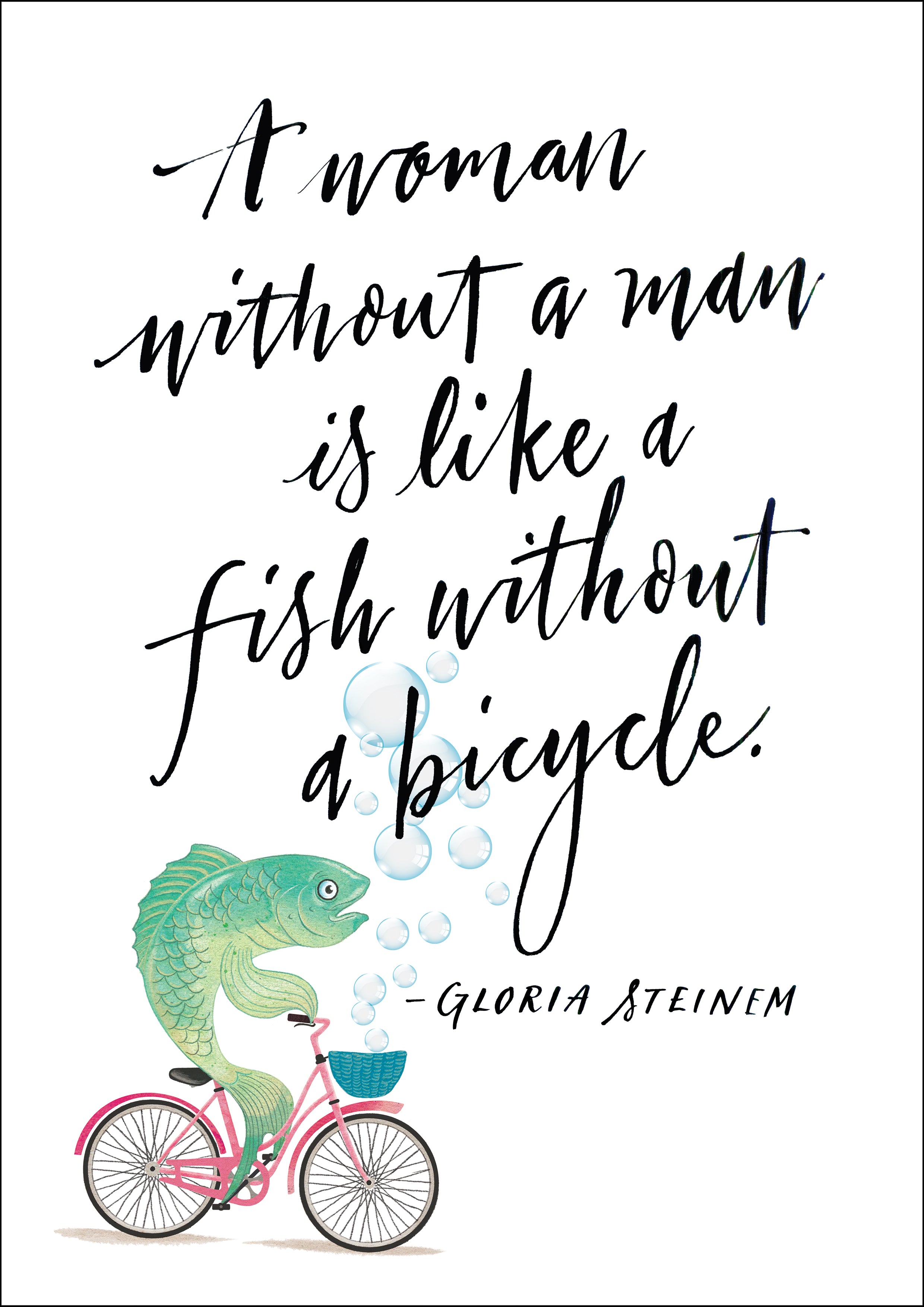 &quot;Fish on a Bicycle&quot; Art Poster