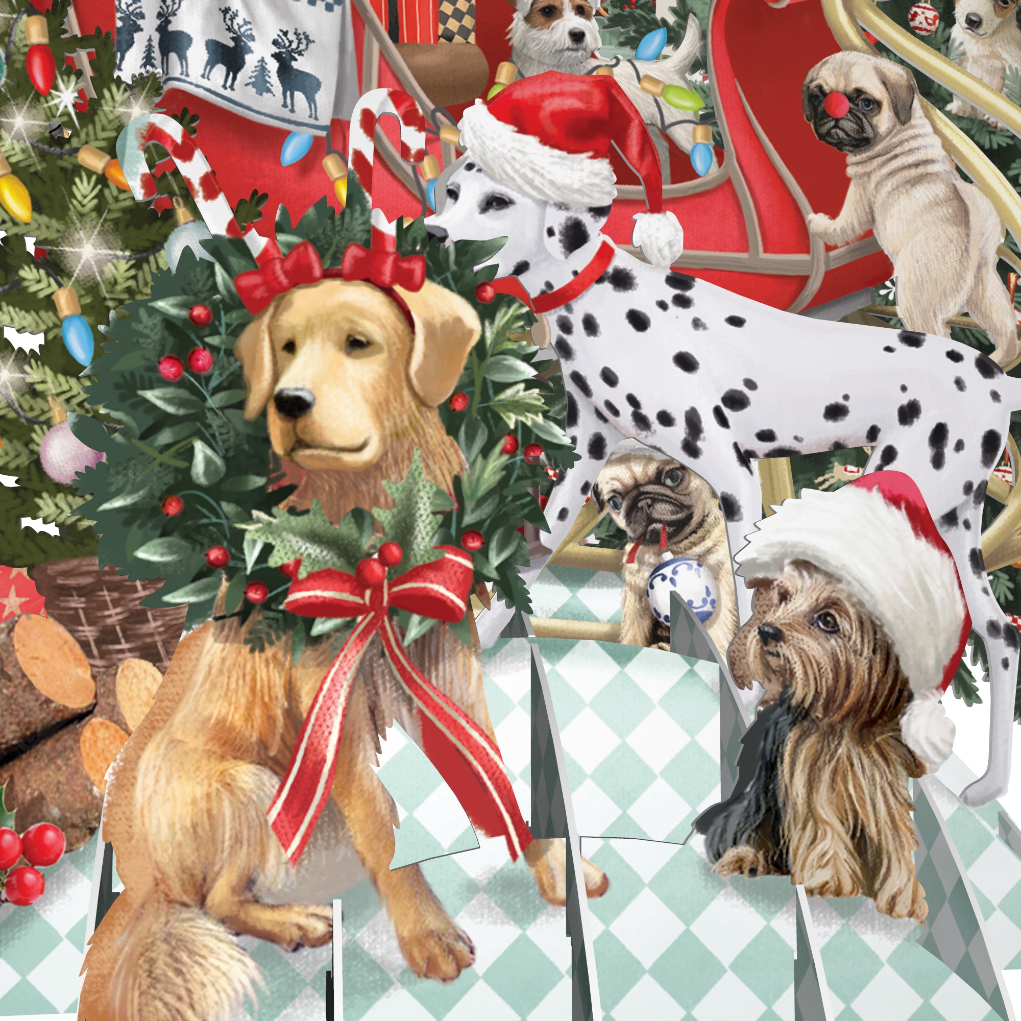 Doggie 3D Pop Up Christmas Cards