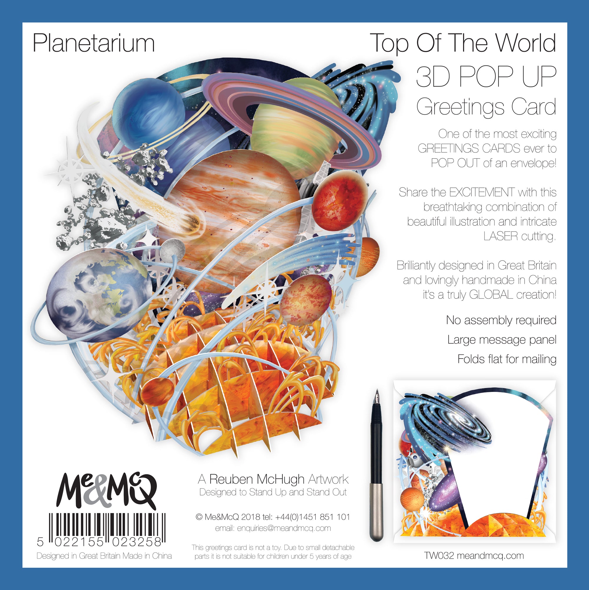 &quot;Planetarium&quot; - Top of the World Pop Up Greetings Card