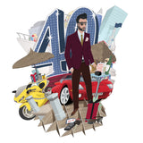 "40th Birthday Man" Top of the World Pop Up Greetings Card