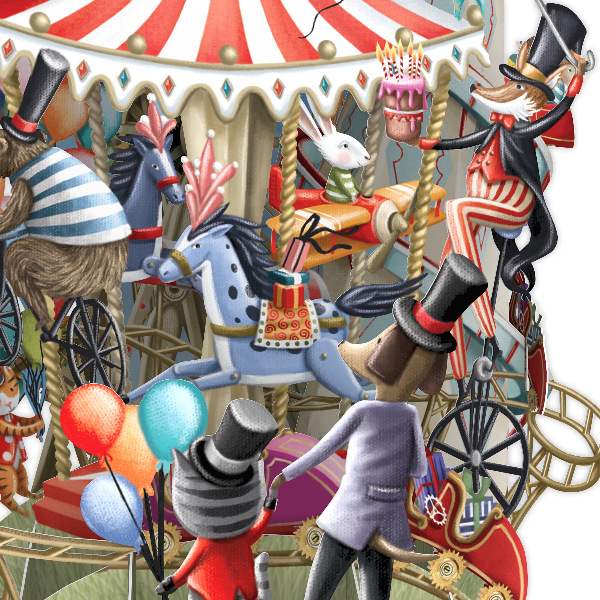 Carousel Capers - Top of the World Pop Up Greetings Card