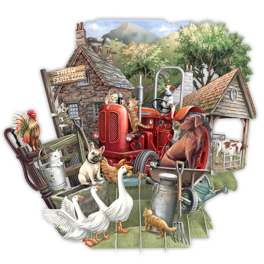 The Farmyard - Top of the World Pop Up Greetings Card