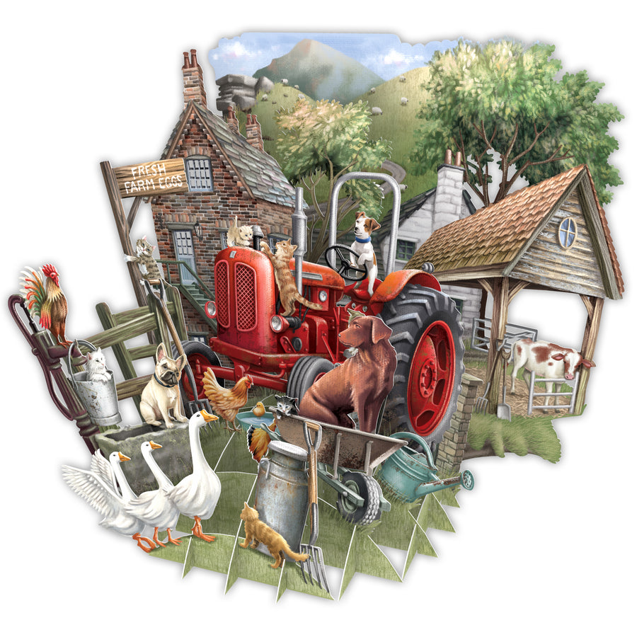 The Farmyard - Top of the World Pop Up Greetings Card