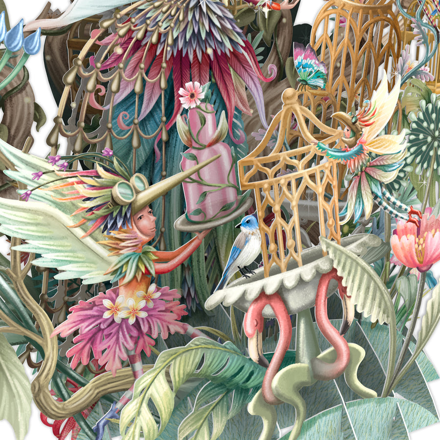 "Fairy Cages" - Top of the World Pop Up Greetings Card
