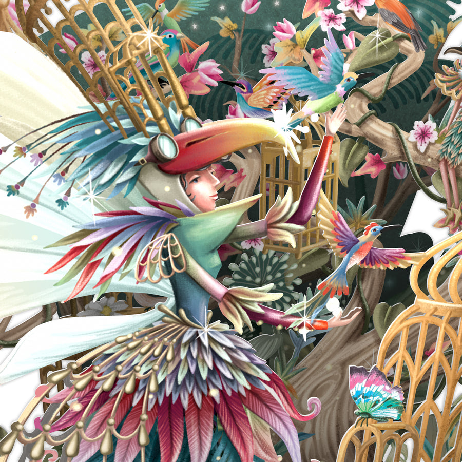 "Fairy Cages" - Top of the World Pop Up Greetings Card
