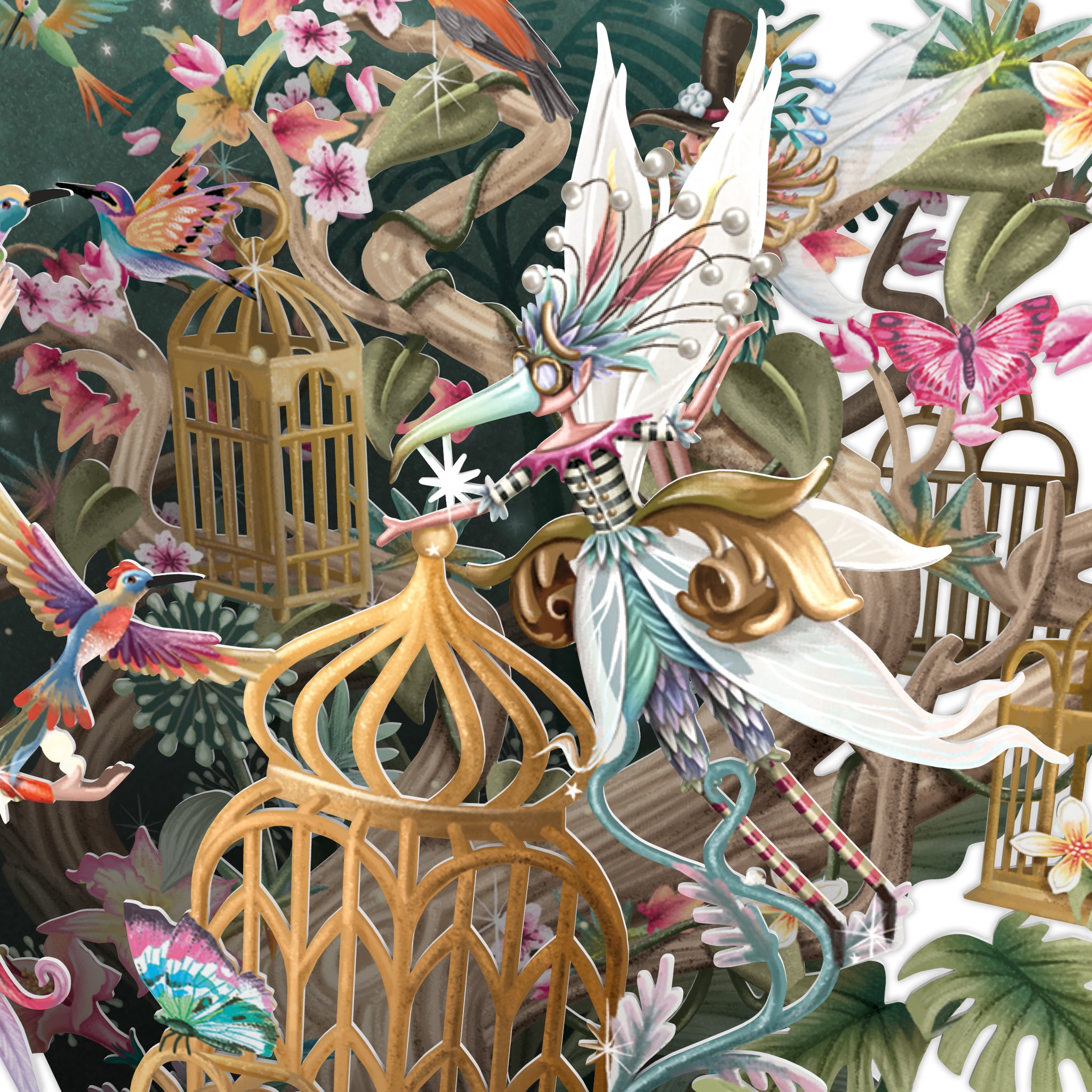 &quot;Fairy Cages&quot; - Top of the World Pop Up Greetings Card