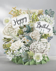 "White Flowers" - Top of the World Pop Up Greetings Card