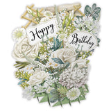"White Flowers" - Top of the World Pop Up Greetings Card