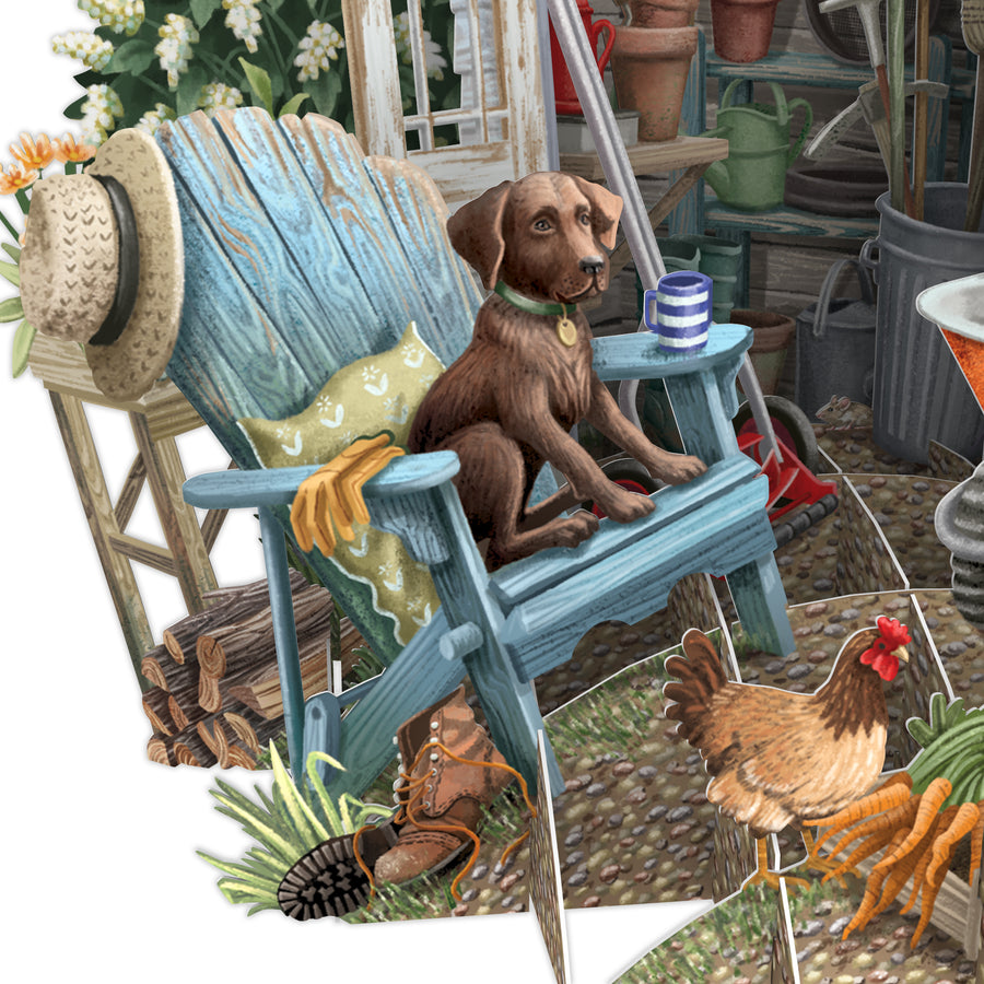 "Shed Quarters" - Top of the World Pop Up Greetings Card