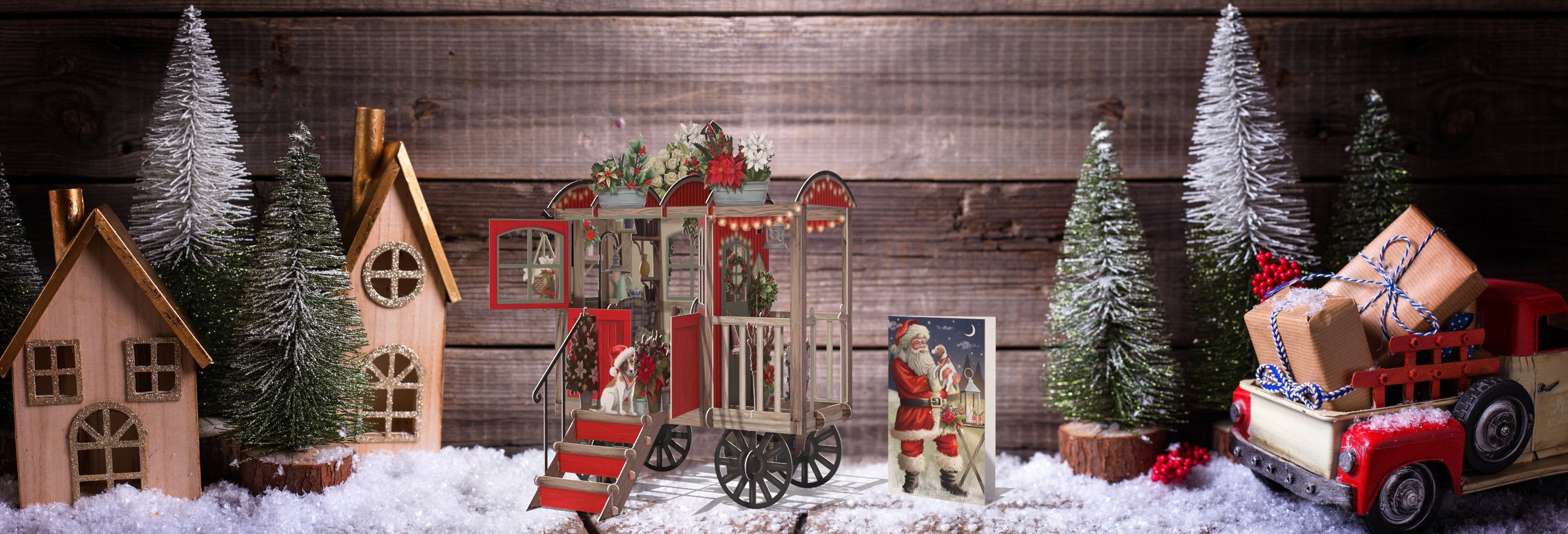 &quot;Christmas Hut&quot; - 3D Pop Up Christmas Card