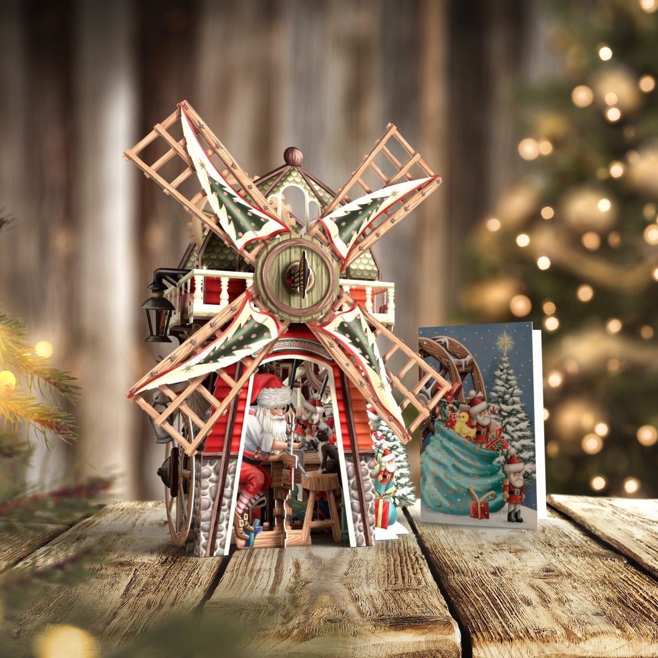 &quot;Santa&#39;s Windmill&quot; - 3D Pop Up Christmas Card