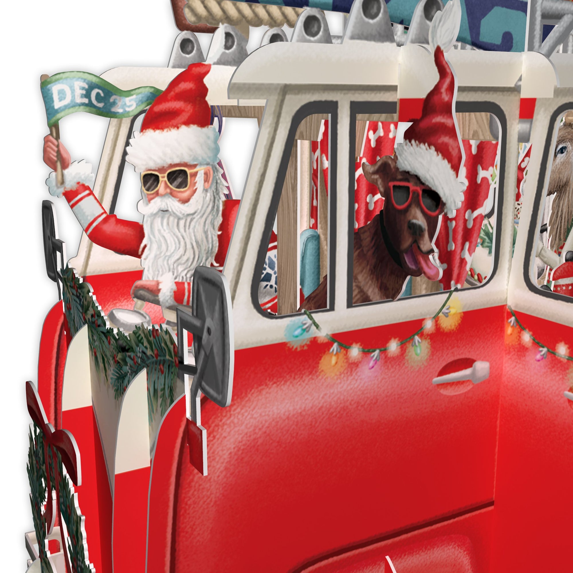 &quot;Santa&#39;s Camper&quot; - 3D Pop Up Christmas Card