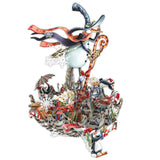 "Umbrella Sleigh" - 3D Pop Up Christmas Card