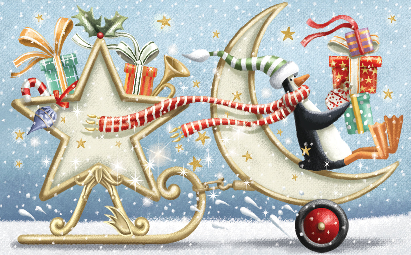 &quot;Santa&#39;s Moon Sleigh&quot; - 3D Pop Up Christmas Card