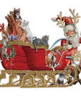 "Santa's Cat Sleigh" - 3D Pop Up Christmas Card