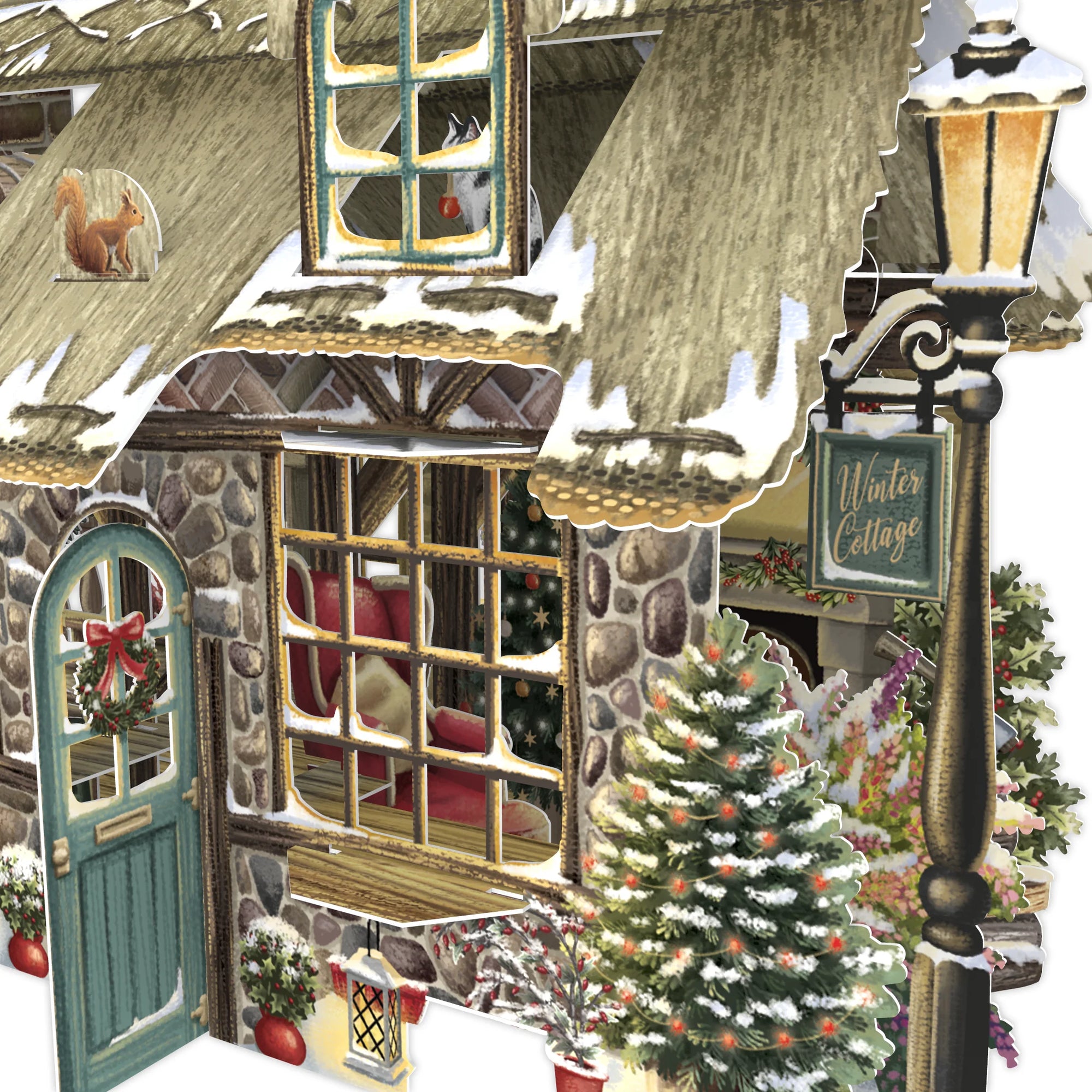 &quot;Cosy Christmas Cottage&quot; - 3D Pop Up Christmas Card