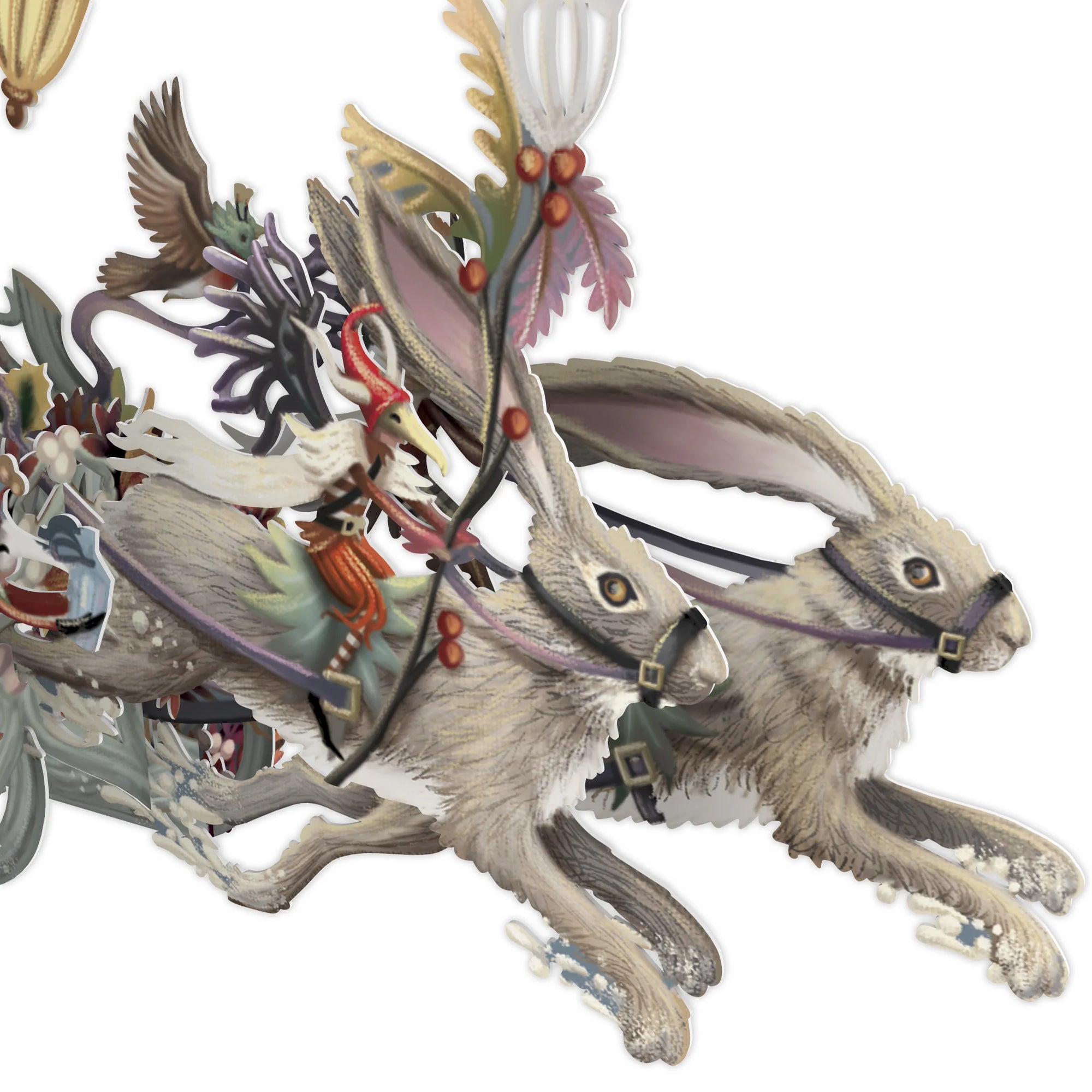 &quot;Hare Racing&quot; - 3D Pop Up Christmas Card