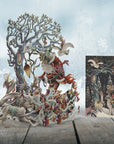 Me&McQ 3D Card Pop Up Card laser Cut Christmas Cards Santa's Hare Sleigh