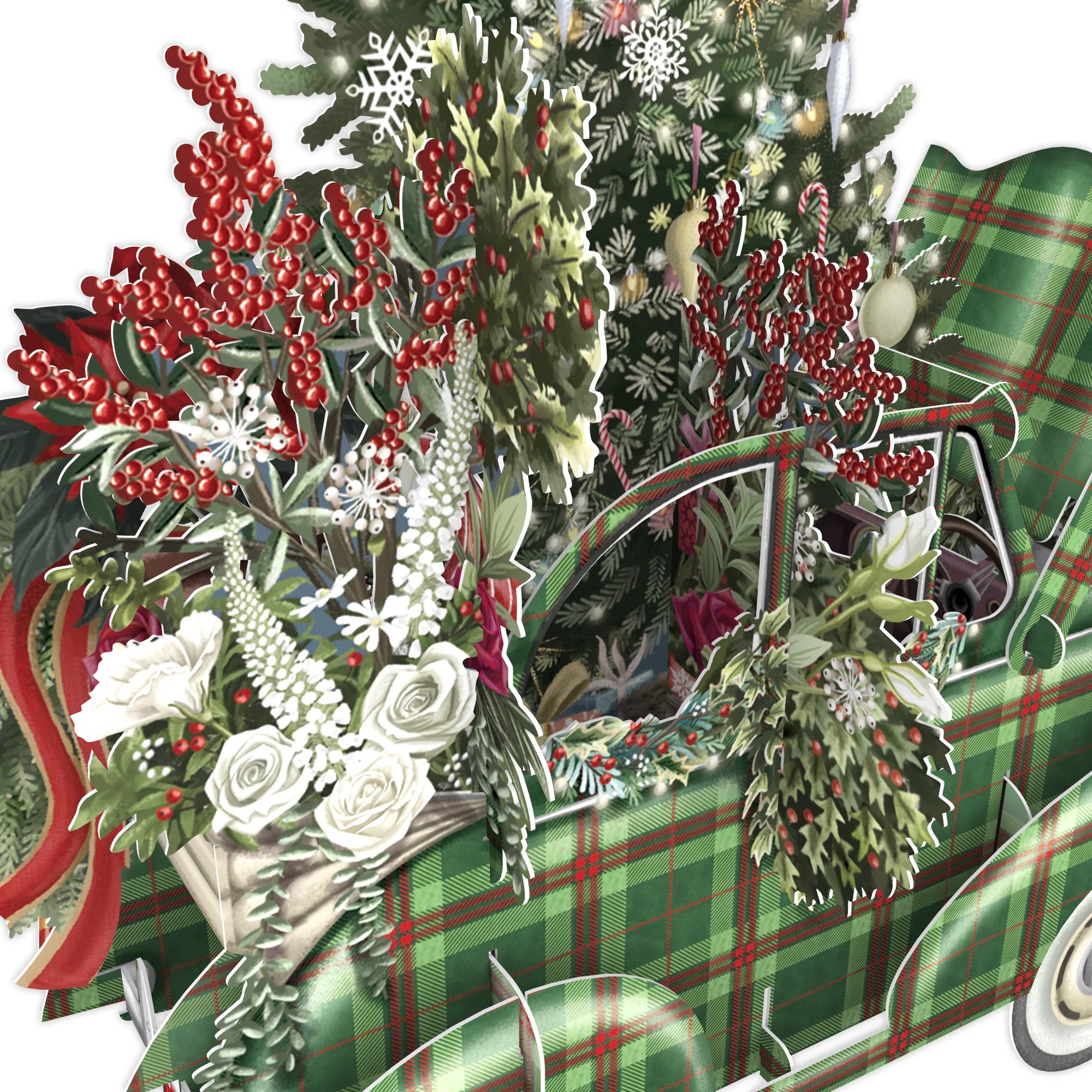 &quot;Tartan Car&quot; - 3D Pop Up Christmas Card