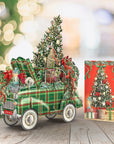 Me&McQ 3D Card Christmas Tartan Car Pop Up Card