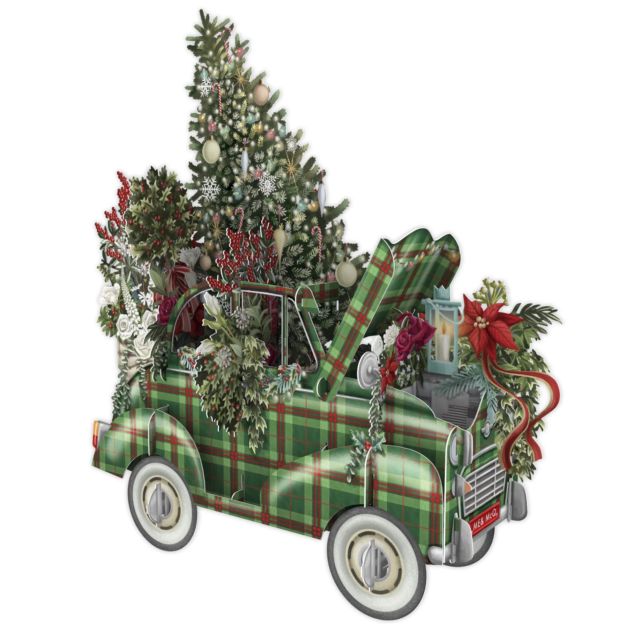 &quot;Tartan Car&quot; - 3D Pop Up Christmas Card