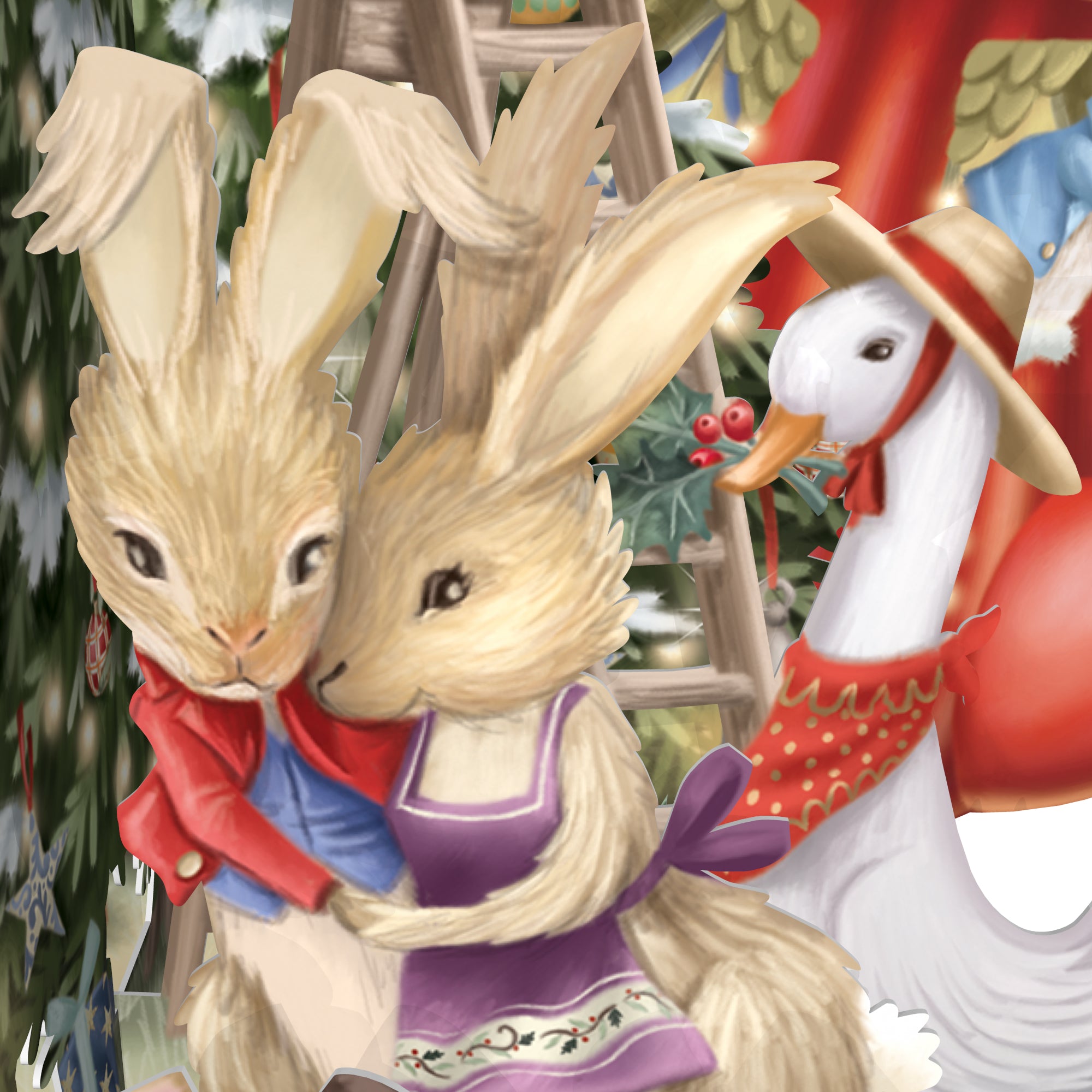 &quot;Christmas Bunnies&quot; - Top of the World Christmas Card
