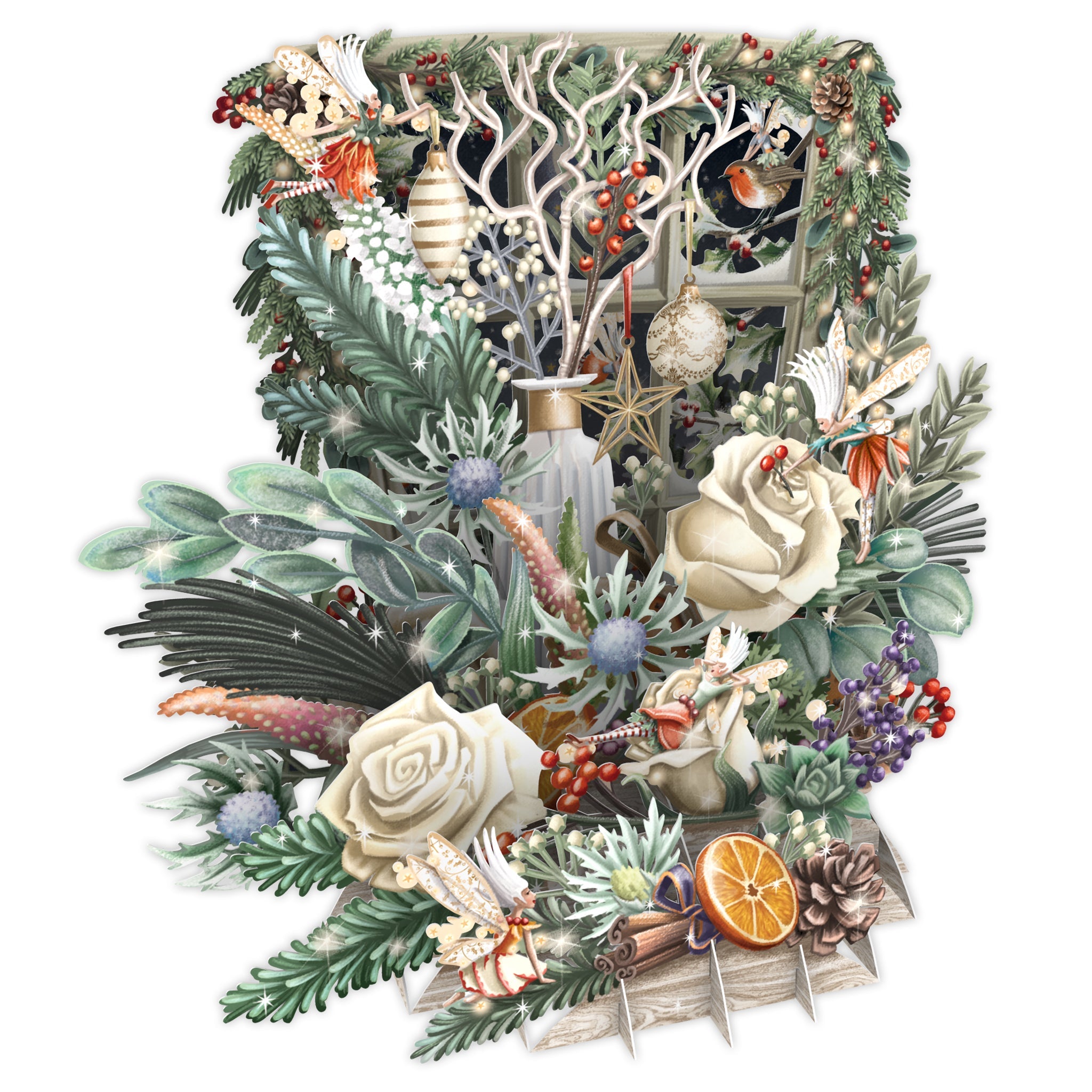 &quot;Christmas Floral&quot; - Top of the World Christmas Card