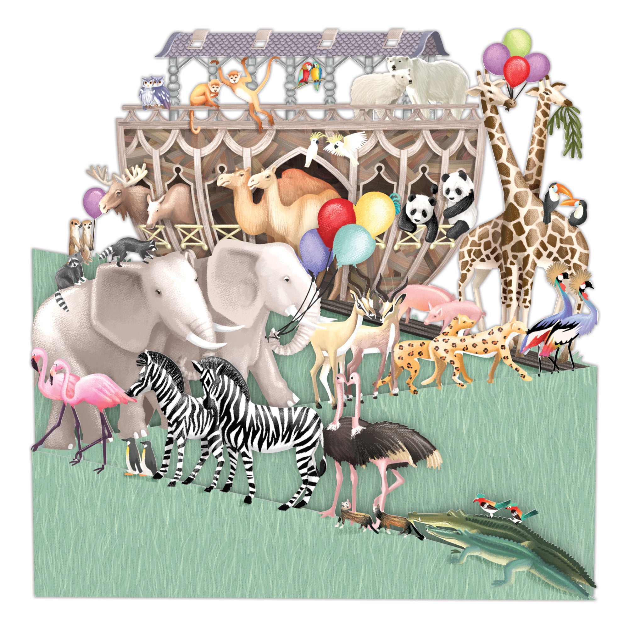 &quot;Noah&#39;s Ark&quot; - Zig Zag Greetings Card