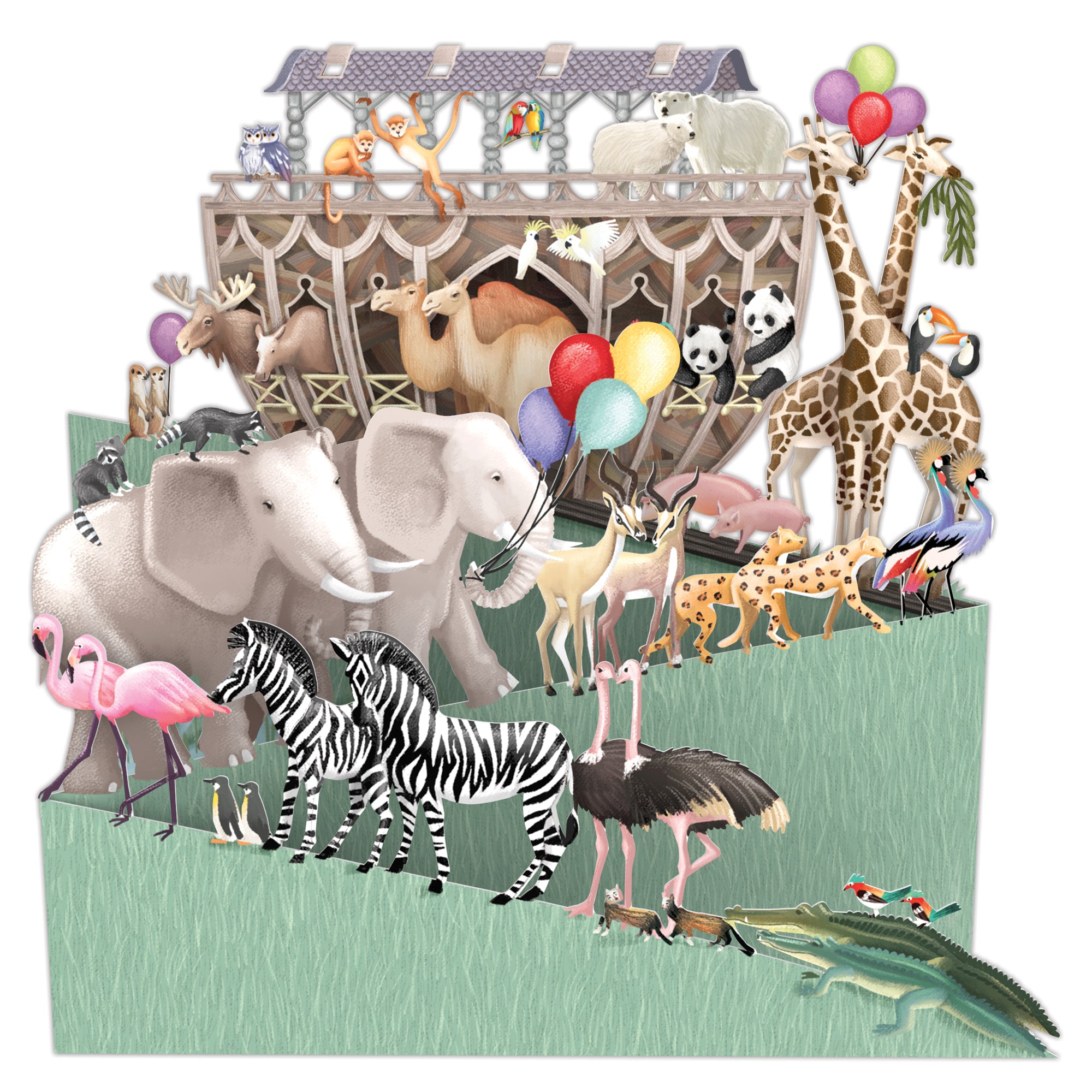 &quot;Noah&#39;s Ark&quot; - Zig Zag Greetings Card