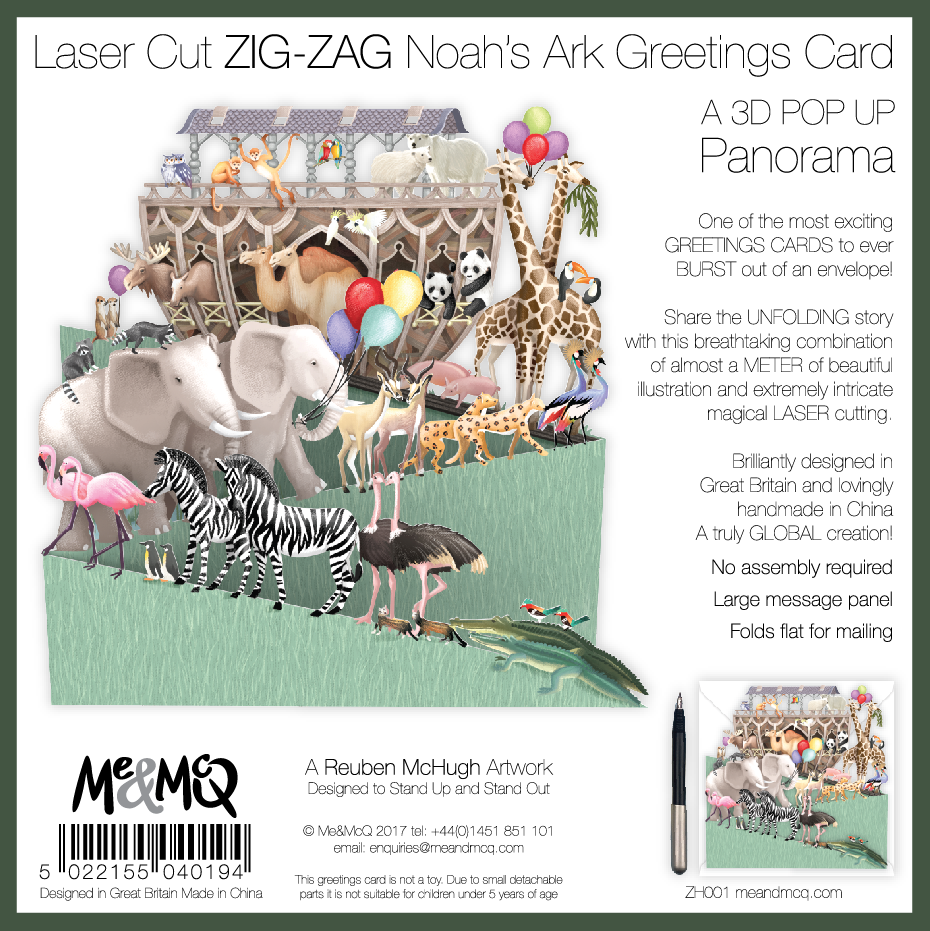 &quot;Noah&#39;s Ark&quot; - Zig Zag Greetings Card
