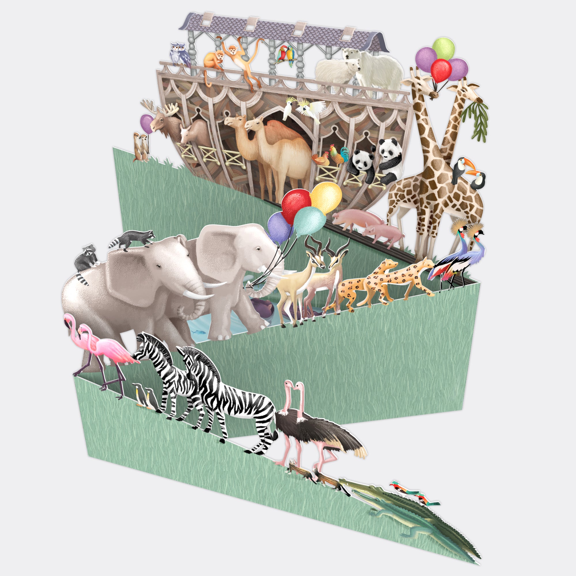 &quot;Noah&#39;s Ark&quot; - Zig Zag Greetings Card
